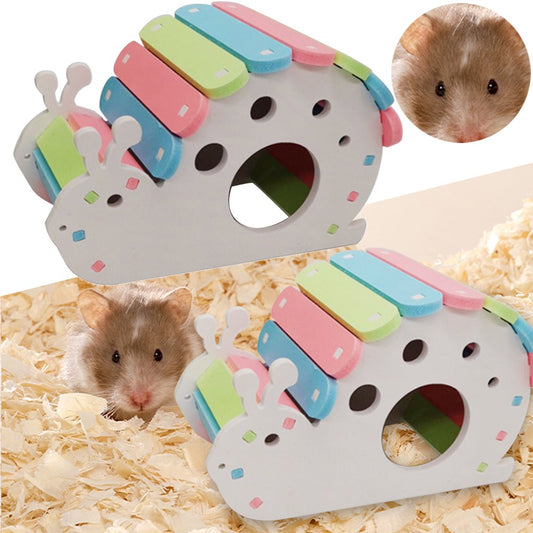 Meidiya Hamster Hideout Wooden Gerbil House,Rainbow Bridge Mouse Sports Sleep Toy Hamster Cage Accessories for Small Animal Habitat Hamster Guinea-Pig Hedgehog Squirrel Animals & Pet Supplies > Pet Supplies > Small Animal Supplies > Small Animal Habitats & Cages Meidiya   