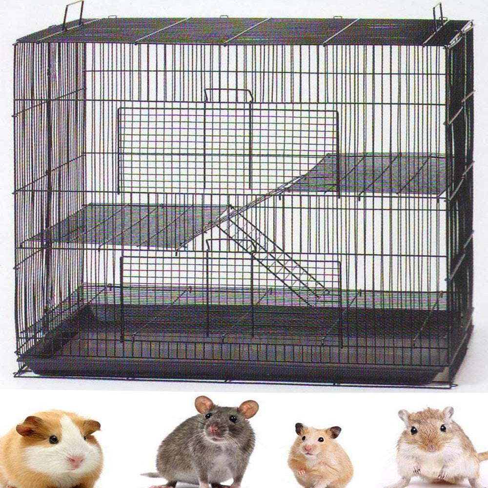 Medium 3-Tiers Small Animal Critter House Habitat Cage with Narrow 3/8-Inch Wire Spacing for Guinea Pig Ferret Chinchilla Sugar Glider Rats Mice Hamster Hedgehog Gerbil Animals & Pet Supplies > Pet Supplies > Small Animal Supplies > Small Animal Habitats & Cages Mcage   