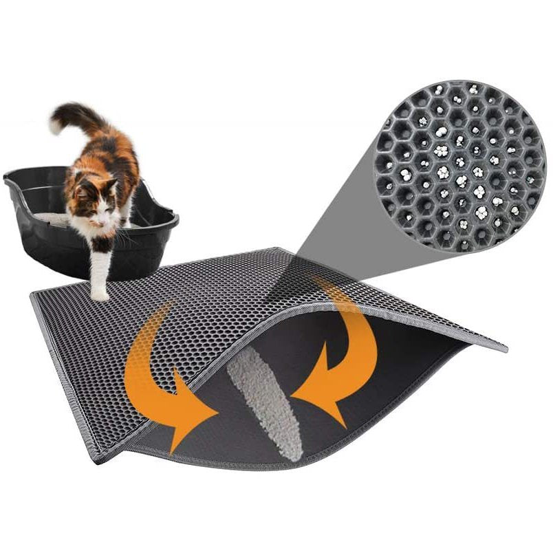 Litter Box Mat, Cat Litter Mat Litter Box Mat Honeycomb Design Litter Box Rug Waterproof Double Layer Design Honeycomb Mat Animals & Pet Supplies > Pet Supplies > Cat Supplies > Cat Litter Box Mats Ranludas   