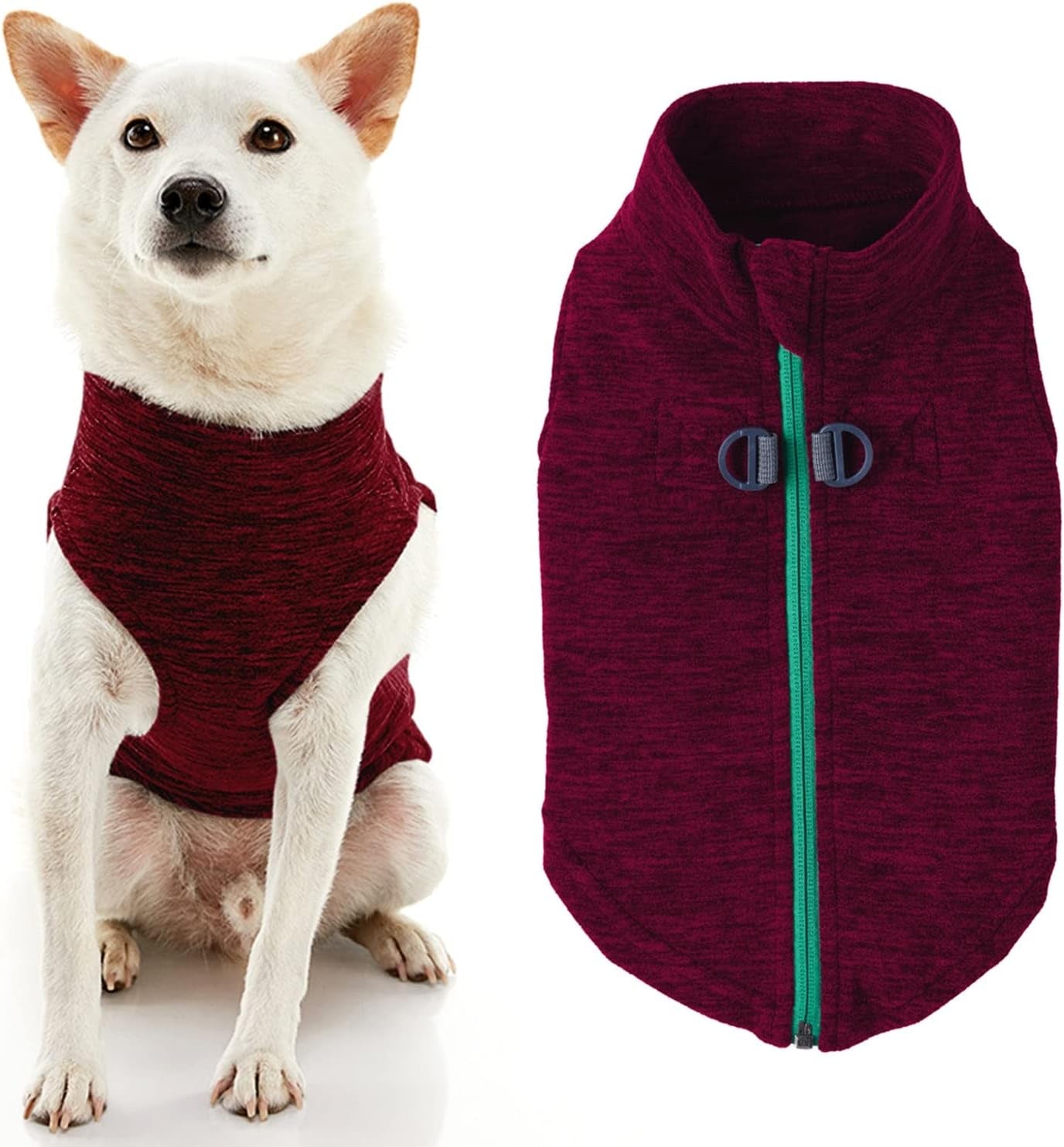 Gooby Zip up Fleece Dog Sweater - Blue, Medium - Warm Pullover Fleece Step-In Dog Jacket with Dual D Ring Leash - Winter Small Dog Sweater - Dog Clothes for Small Dogs Boy and Medium Dogs Animals & Pet Supplies > Pet Supplies > Dog Supplies > Dog Apparel Inafiction USA Fuchsia Wash Large chest (~20") 