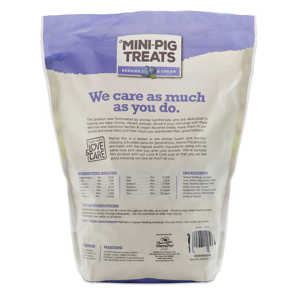 Manna Pro Mini Pig Treats, Berries and Cream Flavor, 4 Lbs Animals & Pet Supplies > Pet Supplies > Small Animal Supplies > Small Animal Treats Manna Pro   