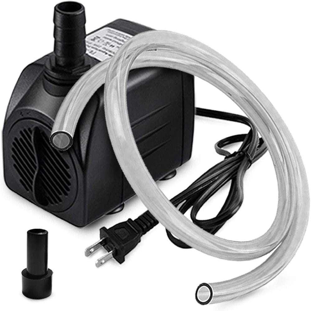 PULACO 10W 160GPH Submersible Pump with 3.3 Ft Tubing for Aquariums, Fish Tank, Pond Fountain, Statuary, Hydroponics, Water Feature, Indoor Fountains Animals & Pet Supplies > Pet Supplies > Fish Supplies > Aquarium & Pond Tubing PULACO   