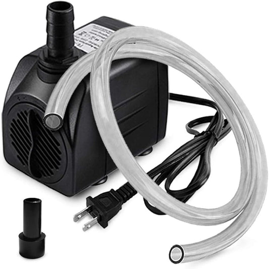 PULACO 10W 160GPH Submersible Pump with 3.3 Ft Tubing for Aquariums, Fish Tank, Pond Fountain, Statuary, Hydroponics, Water Feature, Indoor Fountains Animals & Pet Supplies > Pet Supplies > Fish Supplies > Aquarium & Pond Tubing PULACO   