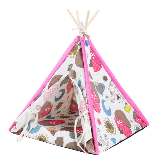 Washable Pet Tent Dog Bed Cat Shed House Portable Pet Teepee House with Mat Animals & Pet Supplies > Pet Supplies > Dog Supplies > Dog Houses Firlar   