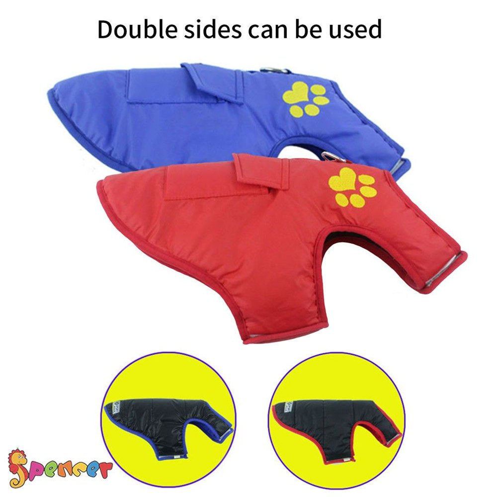 Spencer Winter Waterproof Dog Vest Coat Windproof Warm Reversible Dog Jacket for Cold Weather Puppy Dog Outwear Apparels for Small Medium Large Dogs "Red, S" Animals & Pet Supplies > Pet Supplies > Dog Supplies > Dog Apparel Spencer   