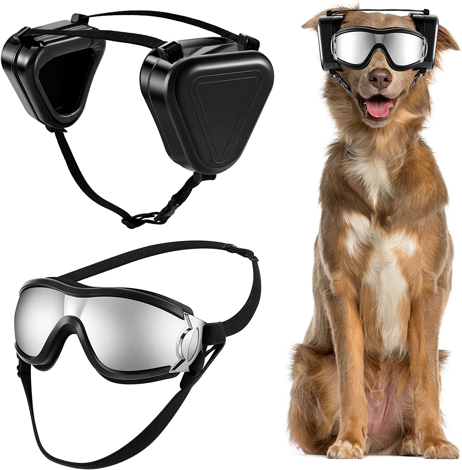 Hearing Protection for Dogs with Dog Sunglasses Dog Goggles, Dog Accessories Noise Cancelling Ear Muffs for Dogs Dog Glasses for Wind Protection Dust Protection Fog Protection Pet Accessories Animals & Pet Supplies > Pet Supplies > Dog Supplies > Dog Apparel Amylove   