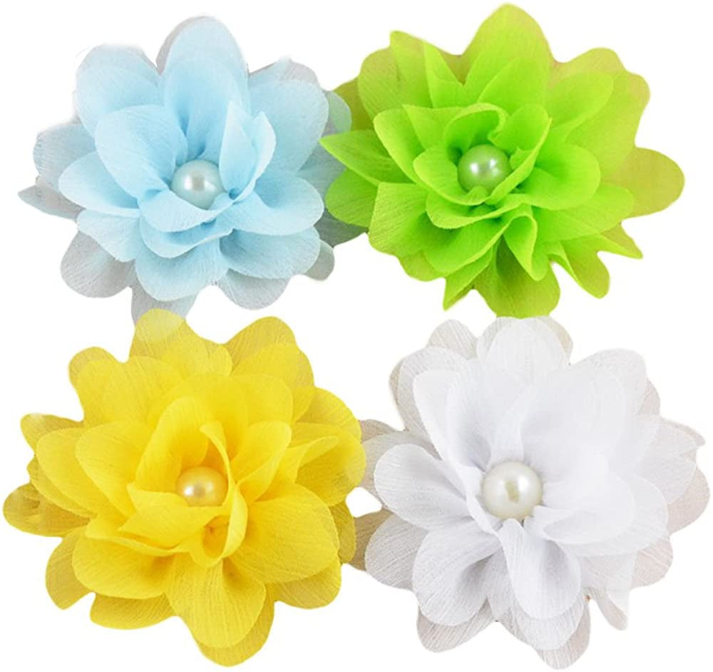 PET SHOW 4Pcs Dog Flowers Collar Charms Slides Attachment Accessories for Small Medium Large Dogs Cat Puppy Bows Grooming Supplies Animals & Pet Supplies > Pet Supplies > Dog Supplies > Dog Apparel Bysitshow B 3"  