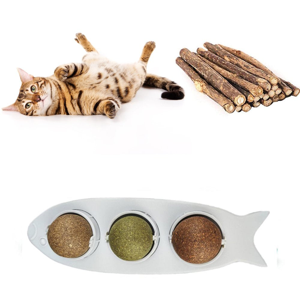 STEADY Catnip Wall Ball, Cat Catnip Wall Toy, Catnip Licking Ball, Rotatable Cat Treat Ball, Cat Wall Treat Chew Toy - Light Gray Animals & Pet Supplies > Pet Supplies > Cat Supplies > Cat Treats Steady Clothing   