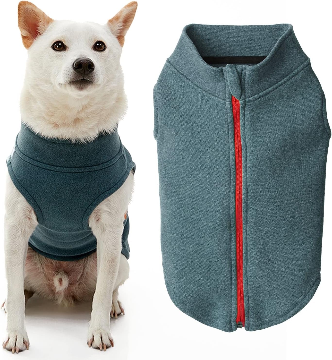 Gooby Zip up Microfiber Fleece Dog Sweater - Purple, Medium - Warm Double Layered Soft Microfiber Fleece Step-In Dog Jacket without Ring Leash - Winter Dog Sweaters for Small Dogs and Medium Dogs Animals & Pet Supplies > Pet Supplies > Dog Supplies > Dog Apparel Inafiction USA Turquoise-Micro 3X-Large chest (~28.5") 