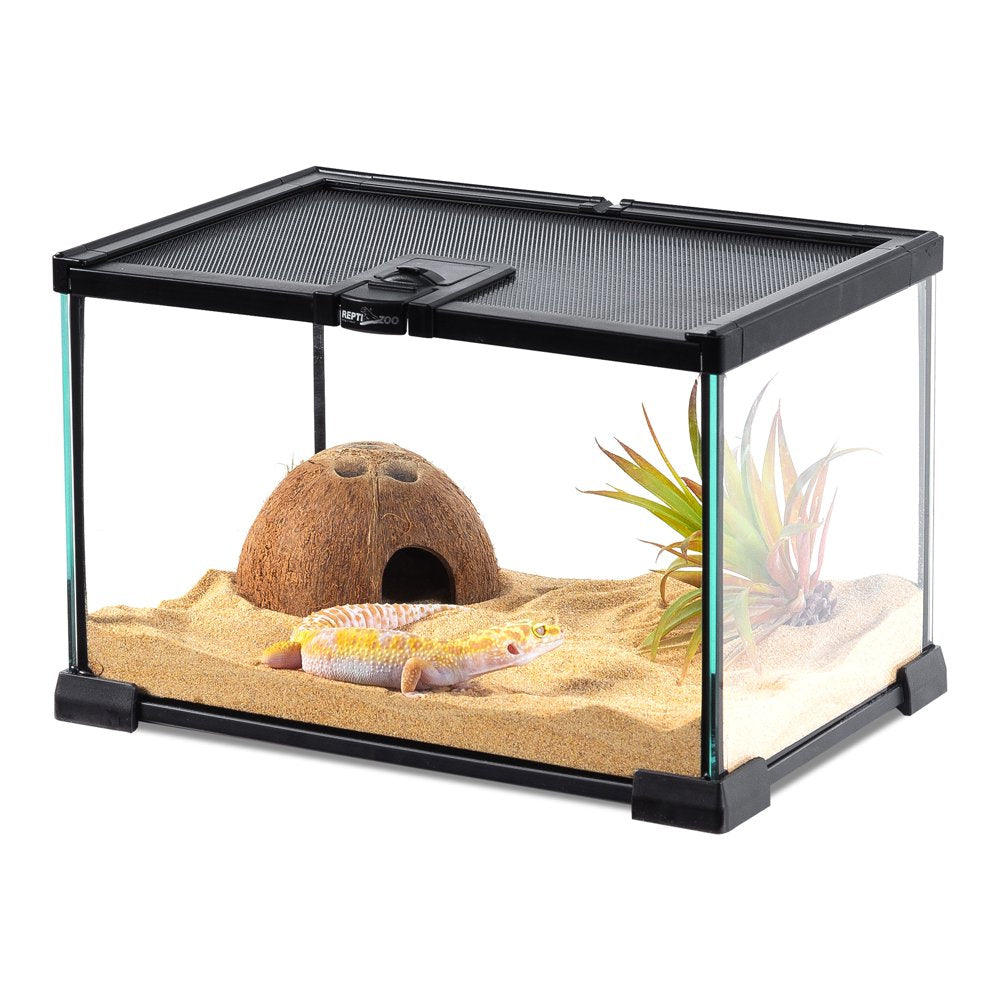 REPTI-ZOO Mini Glass Terrarium Tank, for Reptiles and Amphibians, Full View Visually Appealing Habitat Cage, 12.2×8.3×7.9 Inches Animals & Pet Supplies > Pet Supplies > Small Animal Supplies > Small Animal Habitat Accessories ETAN PETS SUPPLIES INC   