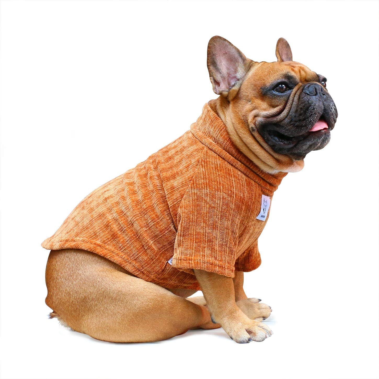 Ichoue Pet Dog Winter Warm Sweater Clothes Turtleneck for French Bulldog Frenchie Shiba Inu Corduroy Cold Weather Pullover Coat Shirt - Blue/Medium Animals & Pet Supplies > Pet Supplies > Dog Supplies > Dog Apparel iChoue Coffee Medium (Pack of 1) 