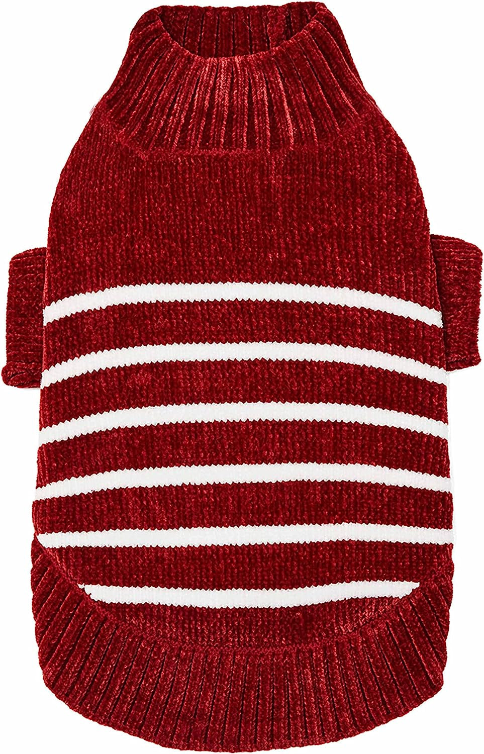 Blueberry Pet Cozy Soft Chenille Classy Striped Dog Sweater in Burgundy Red, Back Length 14", Pack of 1 Clothes for Dogs Animals & Pet Supplies > Pet Supplies > Dog Supplies > Dog Apparel Blueberry Pet Burgundy Red 16 inch (Pack of 1) 