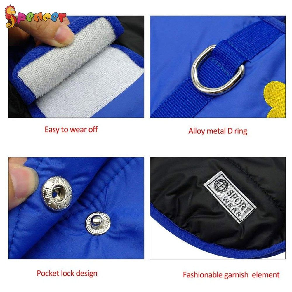 Spencer Winter Waterproof Dog Vest Coat Windproof Warm Reversible Dog Jacket for Cold Weather Puppy Dog Outwear Apparels for Small Medium Large Dogs "Red, S" Animals & Pet Supplies > Pet Supplies > Dog Supplies > Dog Apparel Spencer   