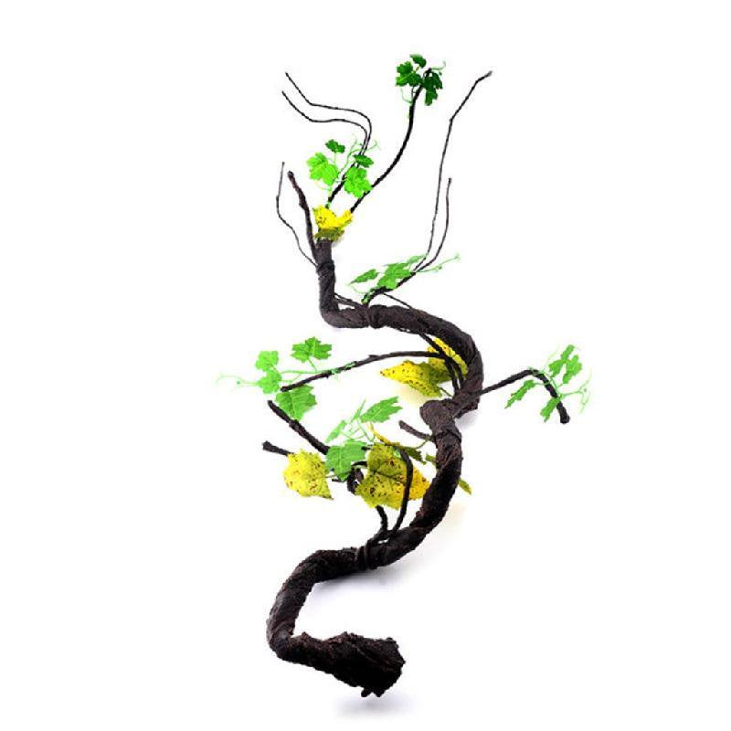 Jungle Vines Branches Flexible Pet Habitat Decor Accessories Reptile Leave Plastic Climbing Plants for Frogs Turtles Animals & Pet Supplies > Pet Supplies > Small Animal Supplies > Small Animal Habitat Accessories YIXIYI 1  