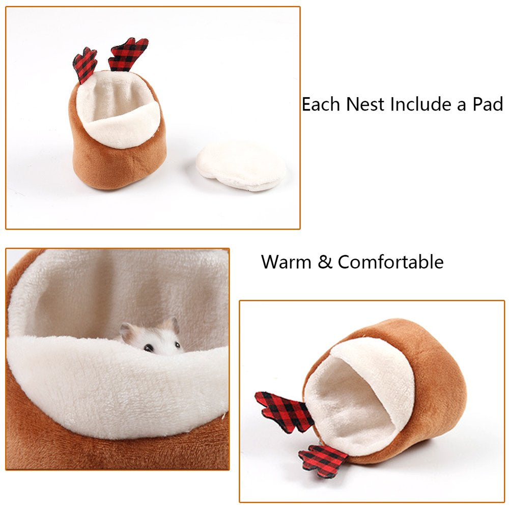 Vehomy 2PCS Hamster Mini Bed, Warm Small Pets Animals House Bedding, Cozy Nest Cage Accessories, Lightweight Cotton Sofa for Dwarf Hamster Animals & Pet Supplies > Pet Supplies > Small Animal Supplies > Small Animal Bedding Vehomy   