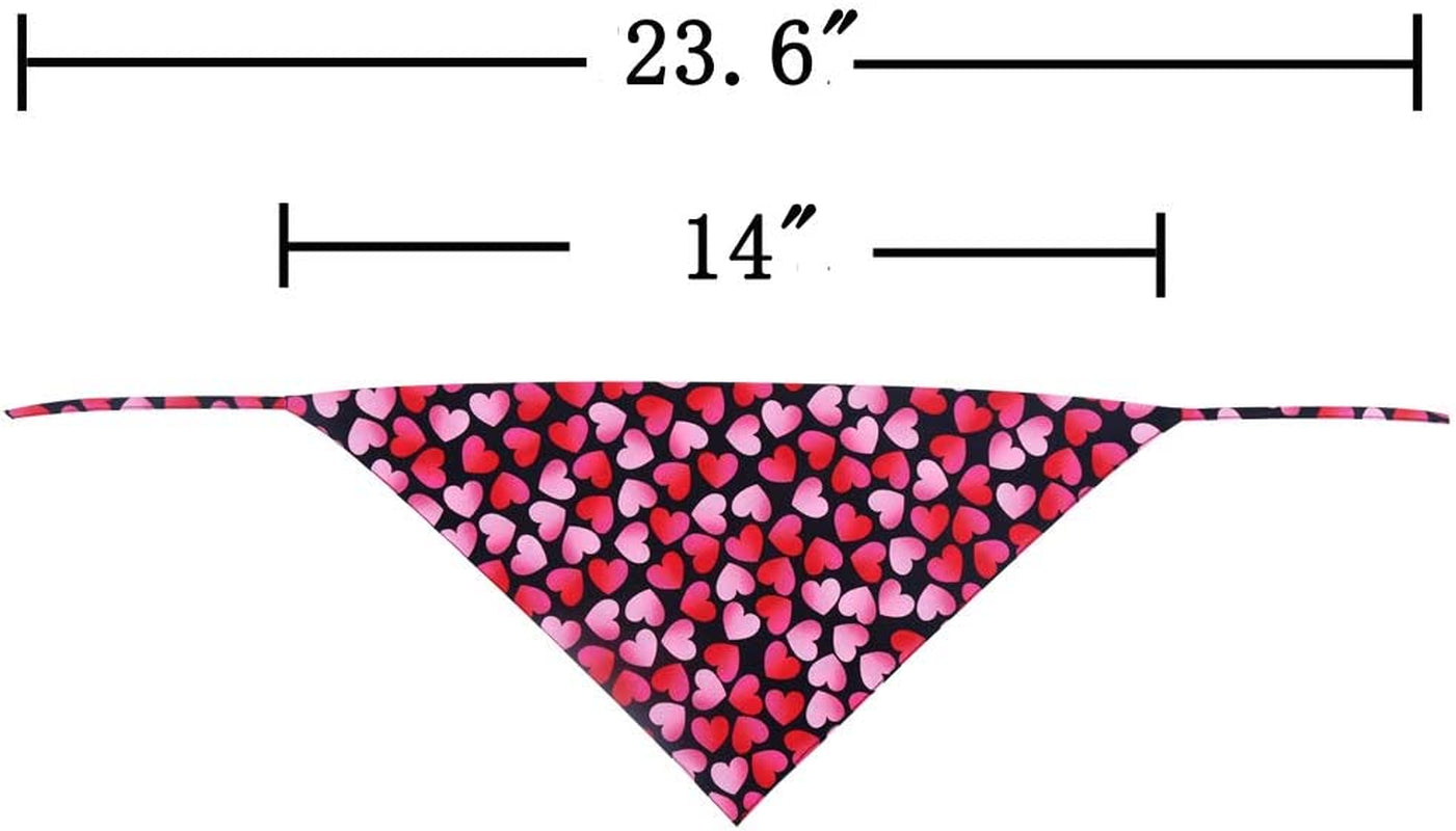 KZHAREEN 2 Pack Valentine'S Day Dog Bandana Reversible Triangle Bibs Scarf Accessories for Dogs Cats Pets Small Animals & Pet Supplies > Pet Supplies > Dog Supplies > Dog Apparel KZHAREEN   