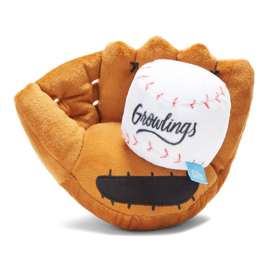 BARK Growlings Baseball Glove & Ball - Yankee Doodle Dog Toy, Multi-Part Toy with 2 Toys in 1 Animals & Pet Supplies > Pet Supplies > Dog Supplies > Dog Toys BARK   