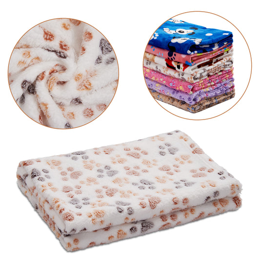 Puppy Sleeping Small Cats Bed Doggy Soft Warming Fleece Pet Dogs Blanket 104*76Cm White #2