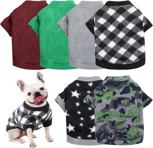 6 Pieces Dog Sweaters Winter Chihuahua Clothes Outfits Star Printed Dog Warm Shirt Winter Puppy Clothes for Winter Colorful Thickening Dog Pajamas for Pets Pup Dog Cat (Medium) Animals & Pet Supplies > Pet Supplies > Dog Supplies > Dog Apparel Weewooday   