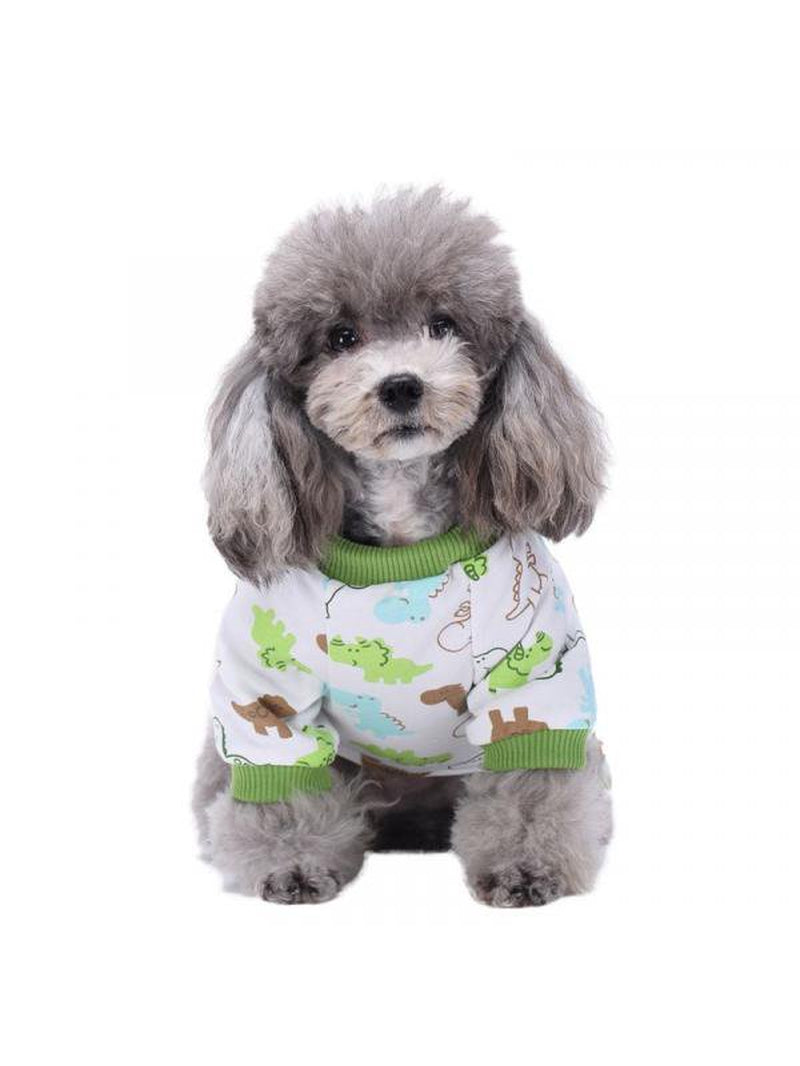 Topumt Dog Cotton Pajamas Sleepwear Small Dog Soft Clothes Pet Jumpsuit Coat Apparel US Animals & Pet Supplies > Pet Supplies > Dog Supplies > Dog Apparel Topumt   