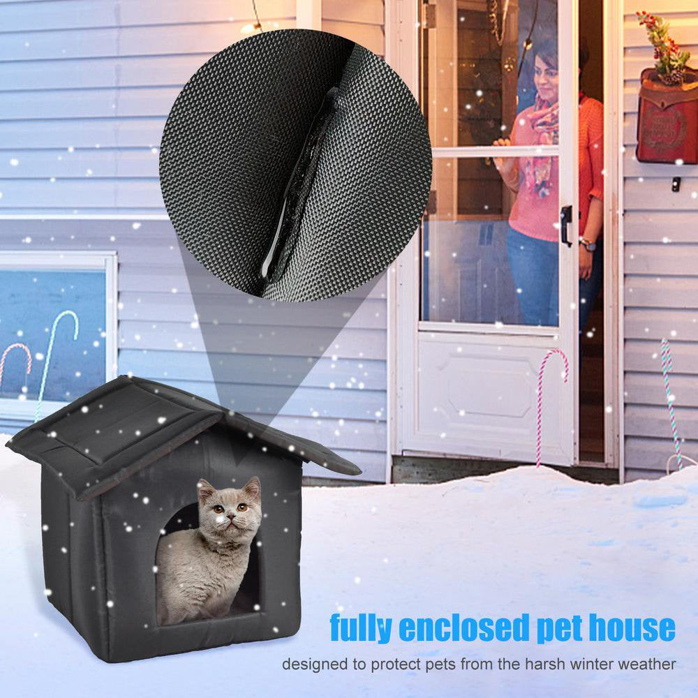 TAONMEISU Outdoor Cat House Insulated Dog House outside Cat House Warm Waterproof Outdoor Indoor Pet Home Collapsible Warm Cat Houses for Winter Outdoor Cats Dogs Feral Cats Easy to Assemble Normal