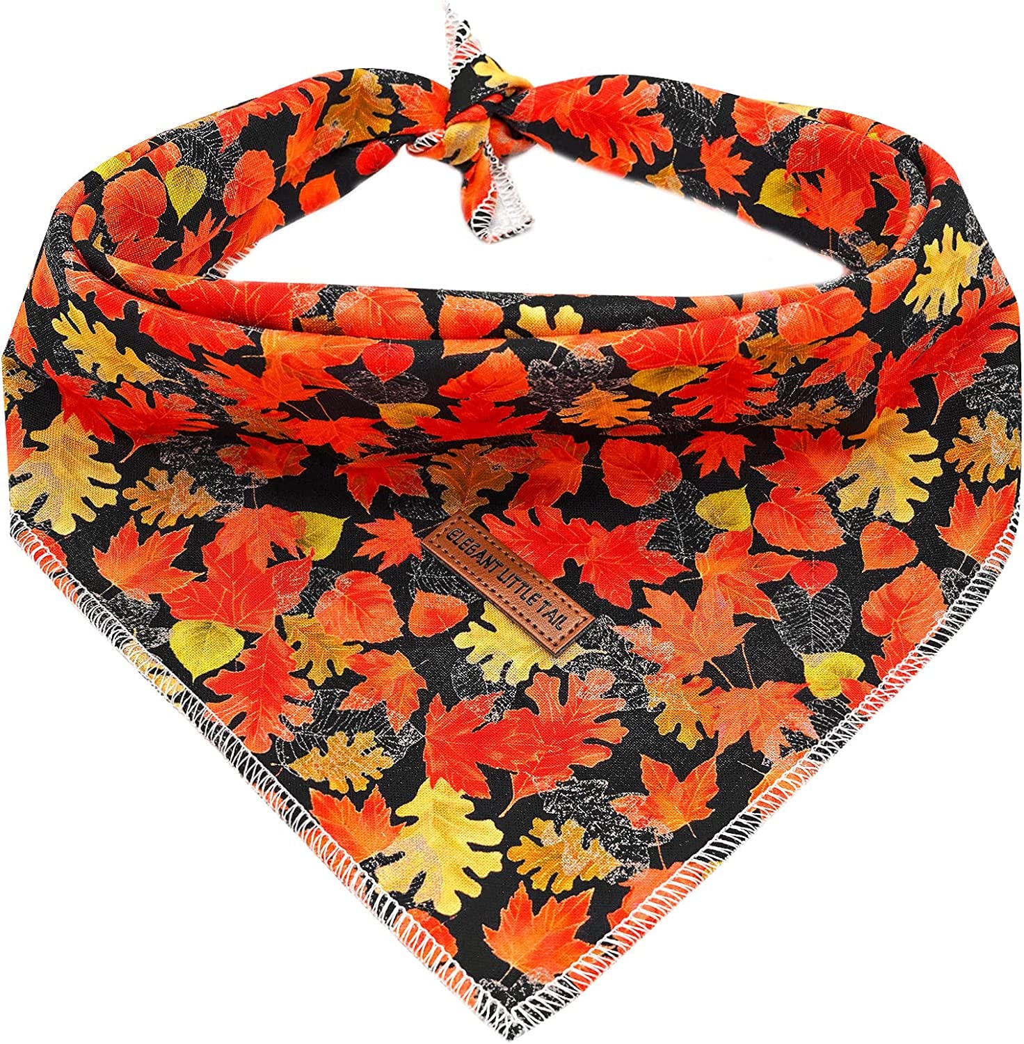 Elegant Little Tail Dog Bandana, Halloween Pumpkin Girl Boy Dog Bandanas for Small Medium Large Dogs Washable Square Dog Scarf Adjustable Dog Kerchief Animals & Pet Supplies > Pet Supplies > Dog Supplies > Dog Apparel Elegant little tail Fall Small (Pack of 1) 