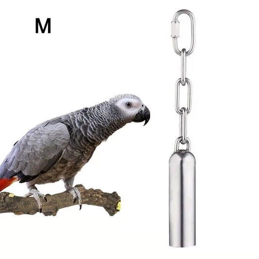 Garhelper Squirrel Bell Swing Bells Medium Large Parrot Toy Stainless Steel Bell Stand Bell Parrot Cage Chew Toy Pet Bird Accessories for Parrot Macaw African Greys Small Cockatoo Parakeet Cockatiels Animals & Pet Supplies > Pet Supplies > Bird Supplies > Bird Toys Garhelper M  