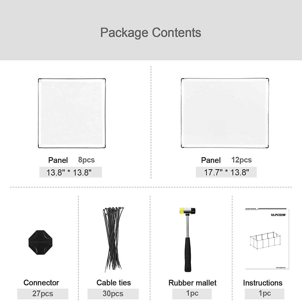 SONGMICS Pet Playpen, Fence Cage with Bottom for Small Animals, White Animals & Pet Supplies > Pet Supplies > Dog Supplies > Dog Kennels & Runs SONGMICS   