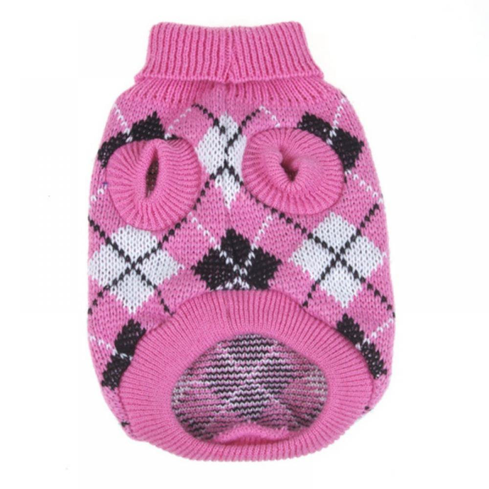 Stibadium Dog Sweater Dog Knit Sweater Plaid Dog Christmas Sweater Pet Sweatshirt with Harness Hole Winter Warm Dog Apparel Coat for Small Medium Dogs Animals & Pet Supplies > Pet Supplies > Dog Supplies > Dog Apparel Kernelly   