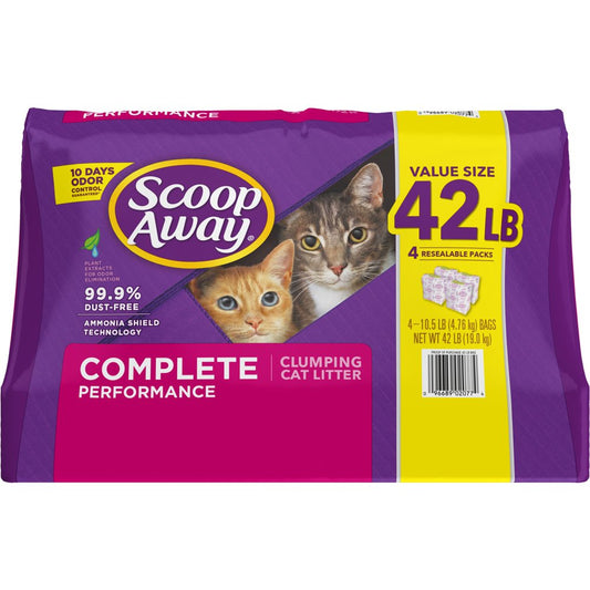 Scoop Away Complete Performance Clumping Cat Litter, Scented, 42 Pounds Animals & Pet Supplies > Pet Supplies > Cat Supplies > Cat Litter SCOOP AWAY   