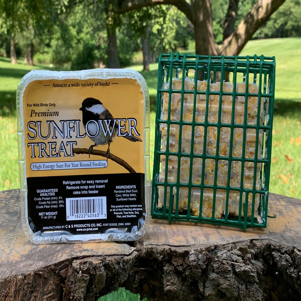 C&S Sunflower Treat Suet, for Year round Feeding, 11 Oz Cake, Wild Bird Food Animals & Pet Supplies > Pet Supplies > Bird Supplies > Bird Food Central Garden and Pet   