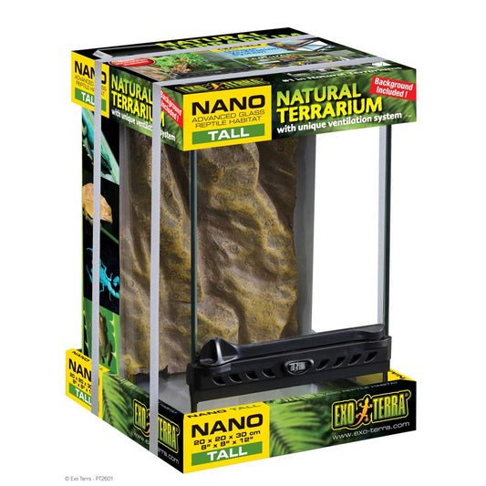 Exo Terra Glass Natural Terrarium Nano/Tall - 8In X 8In X 12In Animals & Pet Supplies > Pet Supplies > Reptile & Amphibian Supplies > Reptile & Amphibian Habitat Accessories Hagen   