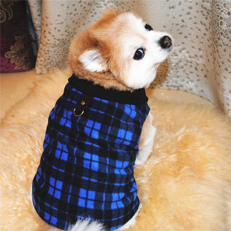 Pet Dog Winter Fleece Harness Vest Puppy Cat Warm Sweater Coat Apparel Costumes Animals & Pet Supplies > Pet Supplies > Dog Supplies > Dog Apparel Esho M Blue 