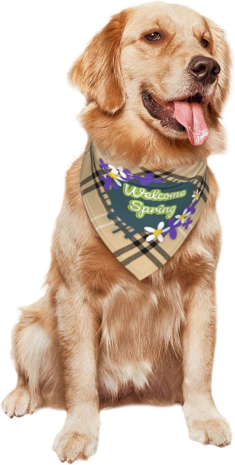 Welcome Spring Pet Dog and Cat Decorative Triangle Scarf,Dog Bandana,Breathable and Stain Resistant. Animals & Pet Supplies > Pet Supplies > Dog Supplies > Dog Apparel ZALTAS   