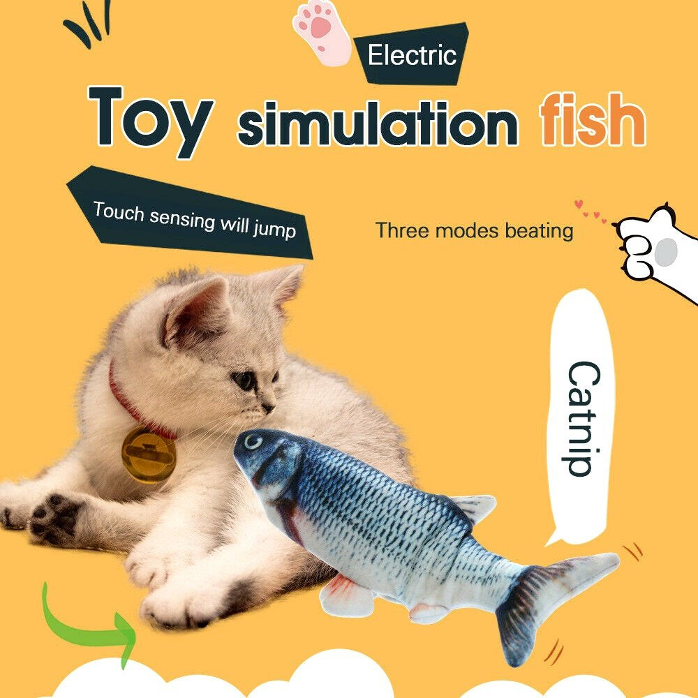 USB Charging Simulation Fish Toys 3D Fish Cat Toy Interactive Gifts Ca –  KOL PET