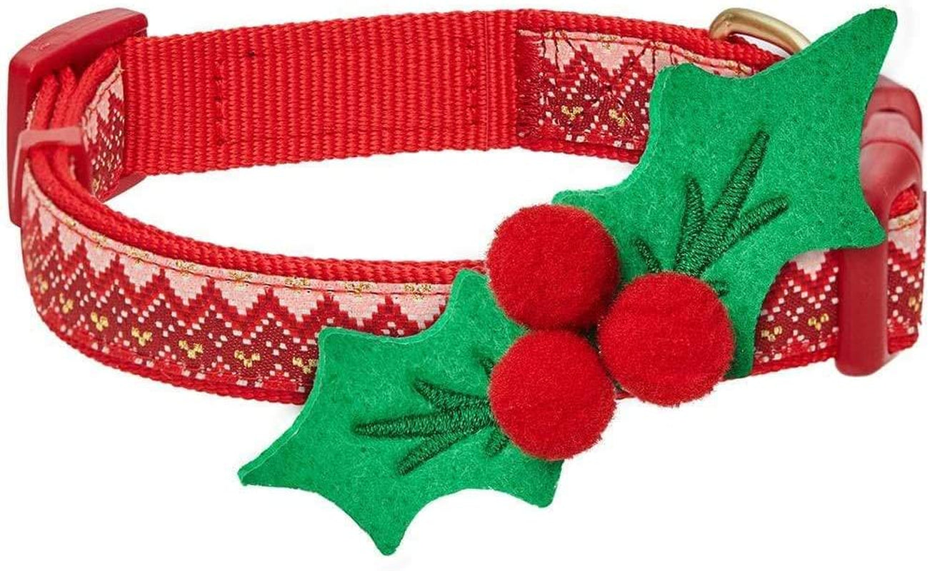 Blueberry Pet Christmas Snowflakes Designer Adjustable Dog Collar with Blingy Décor, Small, Neck 12"-16" Animals & Pet Supplies > Pet Supplies > Dog Supplies > Dog Apparel Blueberry Pet Holly Large 