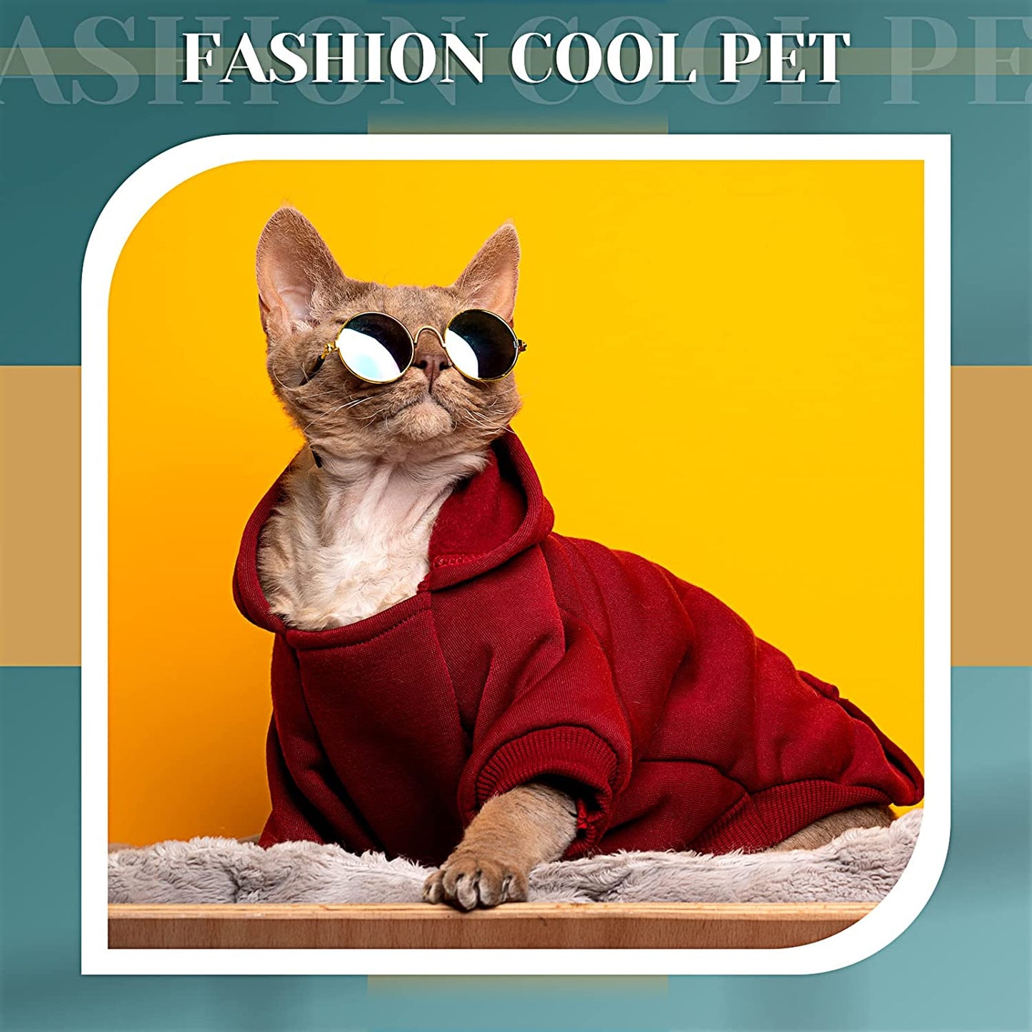 Dog Sunglasses Retro Pet Glasses Doll Glasses Classic round Dog Glasses Metal Cat Puppy Eye Wear Hippie Costumes for Cats and Dogs, Photos Props Cosplay Party Costume Accessories, Black Animals & Pet Supplies > Pet Supplies > Dog Supplies > Dog Apparel Xuniea   