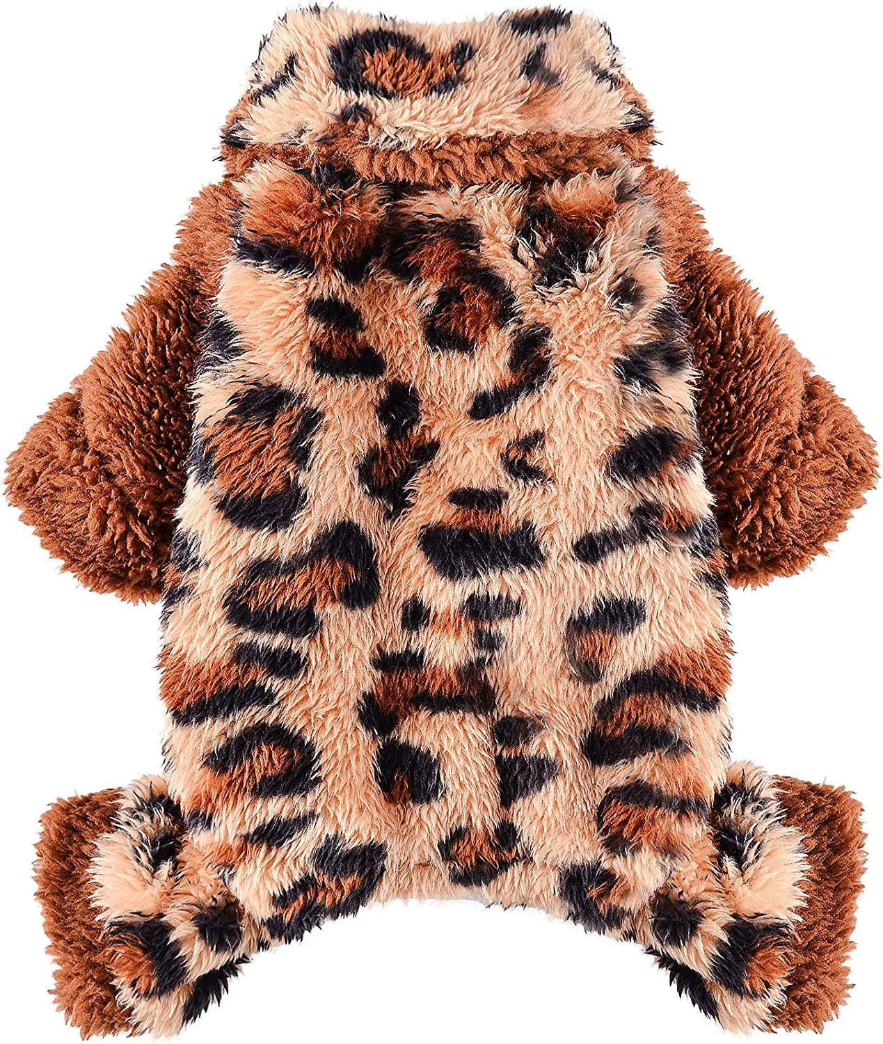 Leopard Turtleneck Dog Pajamas for Small Dogs, Fleece Dog Sweater, Winter Cute Tiny Dog Clothes Outfit Puppy Pajamas Pet Jumpsuits Cat Clothing (X-Small) Animals & Pet Supplies > Pet Supplies > Dog Supplies > Dog Apparel Sebaoyu   