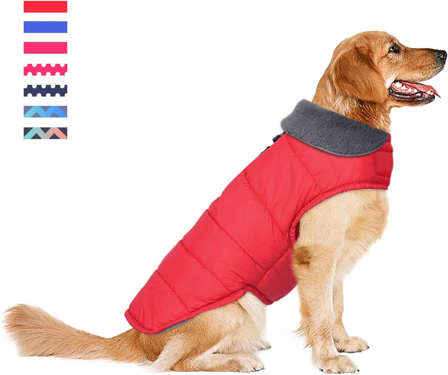 Waterproof Dog Coat, Christmas Dog Jacket for Cold Weather, Warm Reflective Dog Winter Appreal, Windproof Comfy Pet Vest for Small Medium Extra Large Dogs Pets Boy (Blue, XS) Animals & Pet Supplies > Pet Supplies > Dog Supplies > Dog Apparel Petglad Red S(Chest Girth:12.6-16.1") 