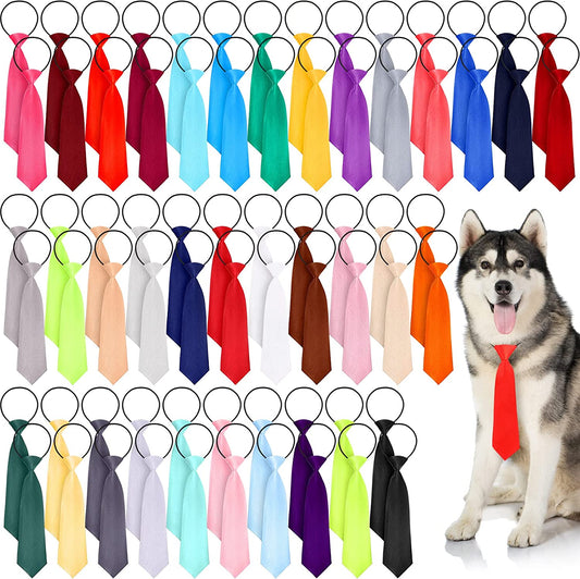 70 PCS Dog Neck Ties, Adjustable Dog Ties for Medium Large Dogs Pet Bow Ties Collar Grooming Accessories for Daily Wearing Photography Birthday Holiday Party Gift Favor, 35 Classic Solid Colors Animals & Pet Supplies > Pet Supplies > Dog Supplies > Dog Apparel Potchen   