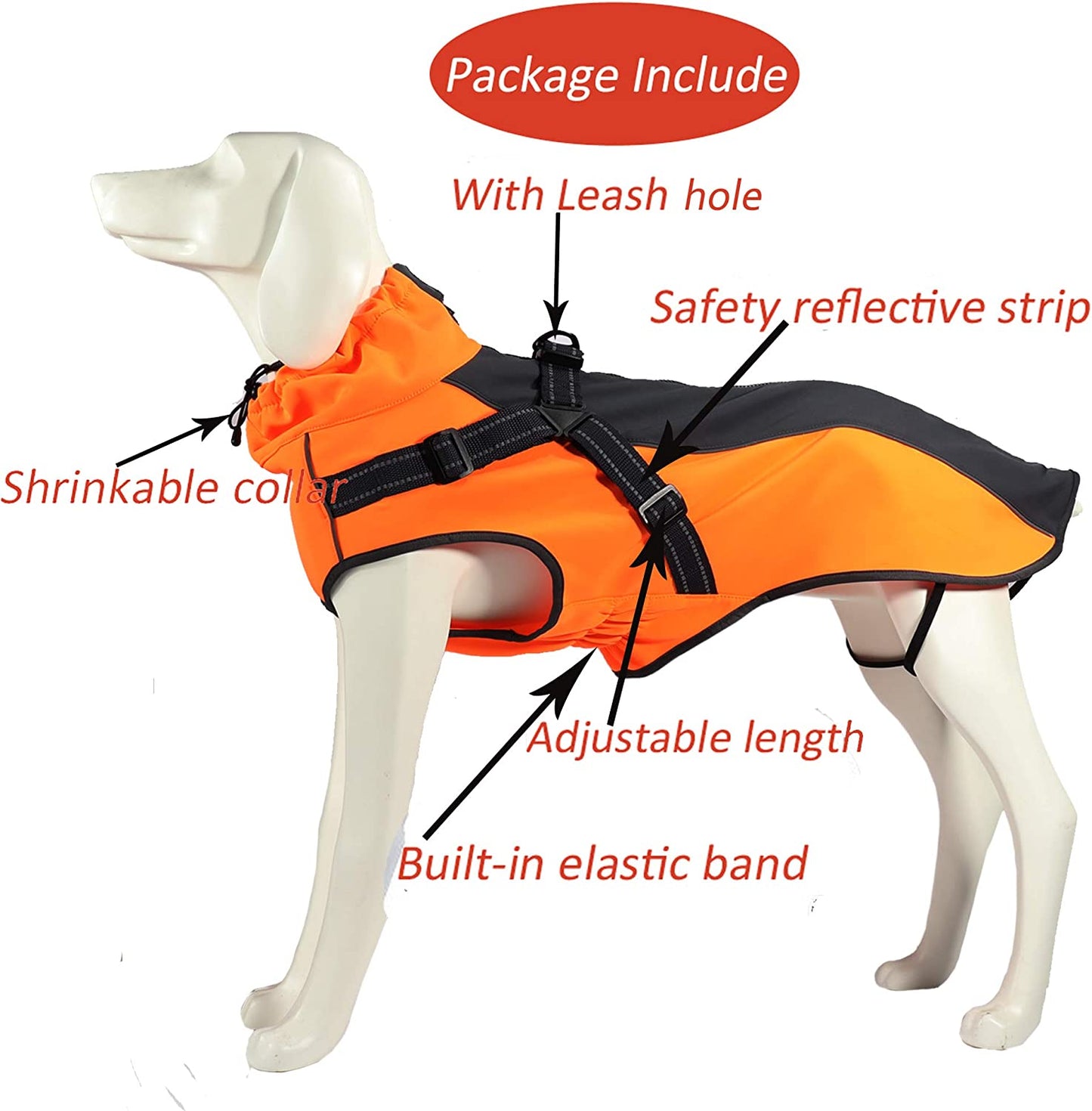 Lifeunion Dog Jacket with Harness, Reflective Strips, Waterproof Dog Vest for Medium Large Dogs, Warm Dog Sport Winter Coat with High Neckline Collar (XL, Red) Animals & Pet Supplies > Pet Supplies > Dog Supplies > Dog Apparel Lessbad   