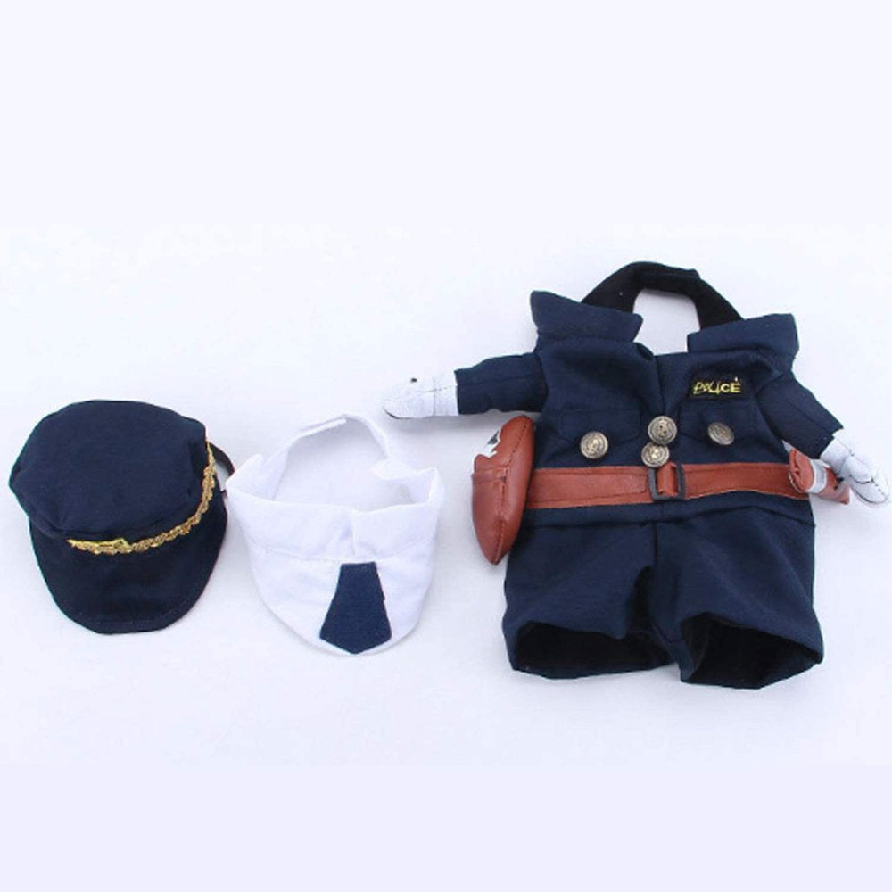 DIFOST Cat Dog Costume, Halloween Christmas Cosplay Party Funny Costume, Cat and Dog Clothes Stand up Dress, Cool Police Outfit with Hat for Cat Dog Animals & Pet Supplies > Pet Supplies > Cat Supplies > Cat Apparel Difost   