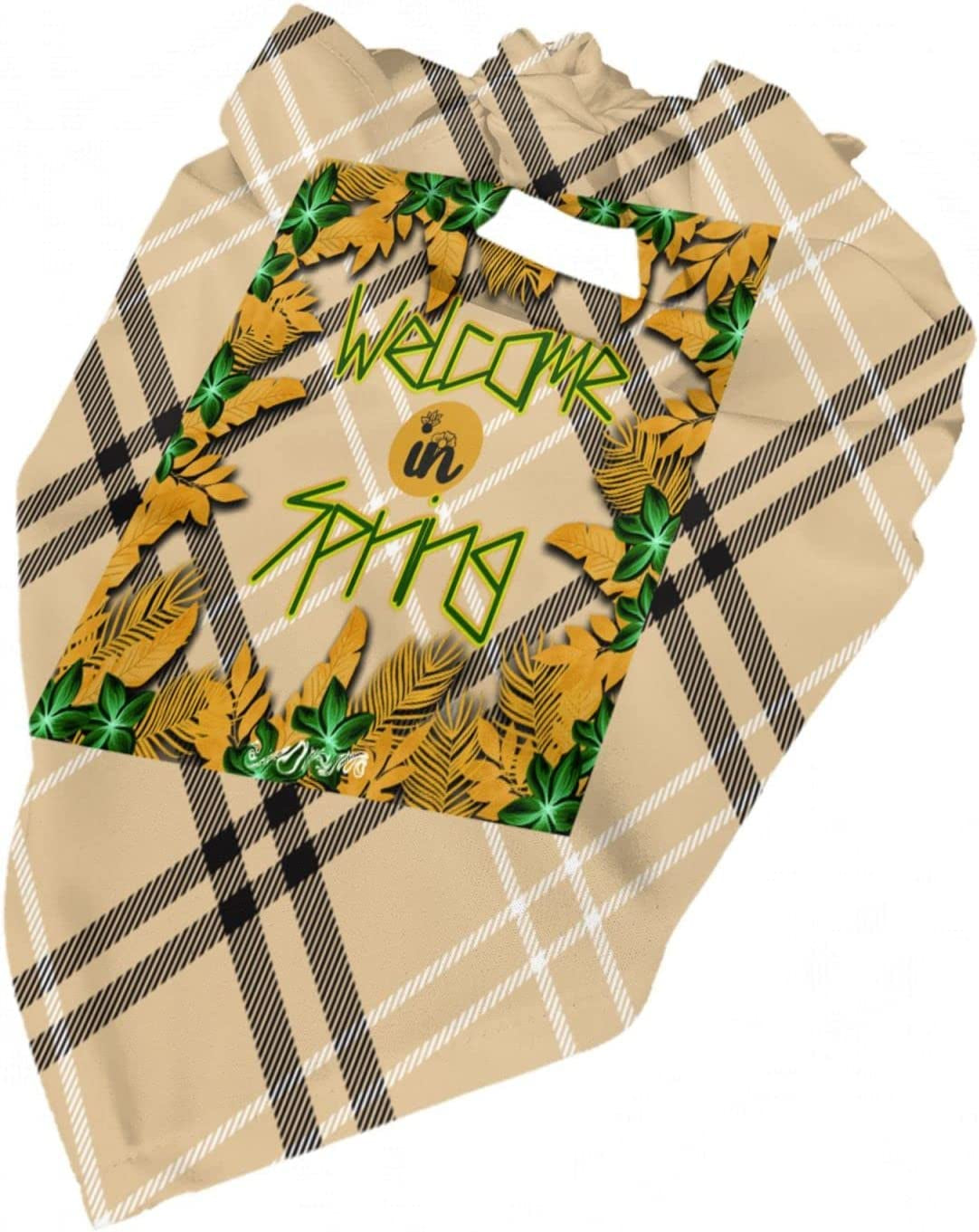 Welcome in Spring Hello Leaf Pet Dog and Cat Decorative Triangle Scarf,Dog Bandana,Breathable and Stain Resistant. Animals & Pet Supplies > Pet Supplies > Dog Supplies > Dog Apparel ZALTAS   