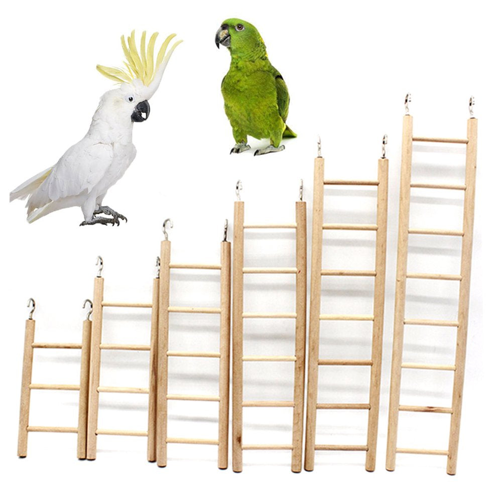 SPRING PARK Wood Parrot Cage Perches 3/4/5/6/7/8 Steps,Birds Chewing Climbing Ladder Toys, Bird Training Play Stands Feer Cups for Parakeets Conures Cockatiel Lovebirds Animals & Pet Supplies > Pet Supplies > Bird Supplies > Bird Ladders & Perches SPRING PARK Wood Color 4 Steps  