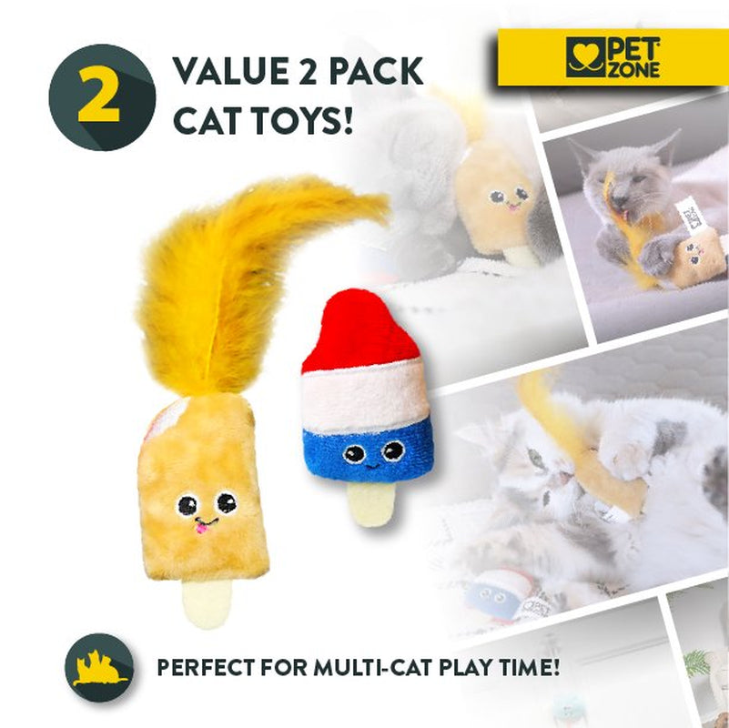 Pet Zone Party Popsicles Plush Catnip Filled Cat Toys for Cats and Kittens, 2 Pack Animals & Pet Supplies > Pet Supplies > Cat Supplies > Cat Toys Pet Zone   