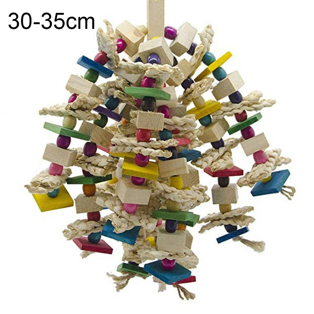 Visland Parrot Bird Toys-Natural Wood Bird Block Toys Bird Chewing Toy Hanging Bird Bite Toys for Macaws African Grey Parrot Cockatiel Conures Cockatiels Big & Medium Birds Animals & Pet Supplies > Pet Supplies > Bird Supplies > Bird Toys Visland   