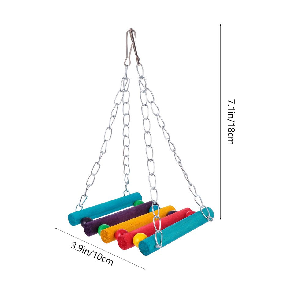 Toys Parrot Bird Swing Wood Hanging Ladder Rope Perch Foraging Grey African Stand Parakeet Chewing Anchovies Hemp Cage Animals & Pet Supplies > Pet Supplies > Bird Supplies > Bird Ladders & Perches FRCOLOR   