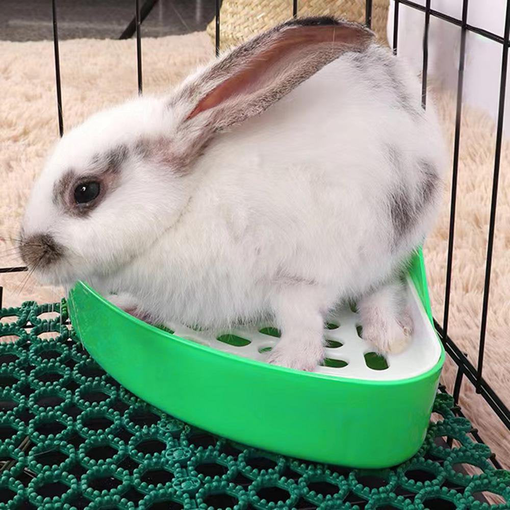 TAONMEISU Bunny Corner Litter Pan Small Animal Litter Cage Potty Trainer Potty Trainer Corner Litter Bedding Box Pet Pan for Small Animals Bunny Enjoyable Animals & Pet Supplies > Pet Supplies > Small Animal Supplies > Small Animal Bedding TAONMEISU   