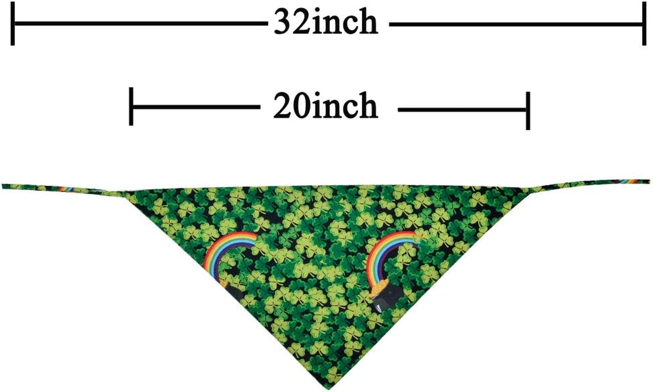 2 Pack St. Patrick'S Day Dog Bandana Reversible Triangle Bibs Scarf Accessories for Dogs Cats Pets Animals Animals & Pet Supplies > Pet Supplies > Dog Supplies > Dog Apparel KZHAREEN   