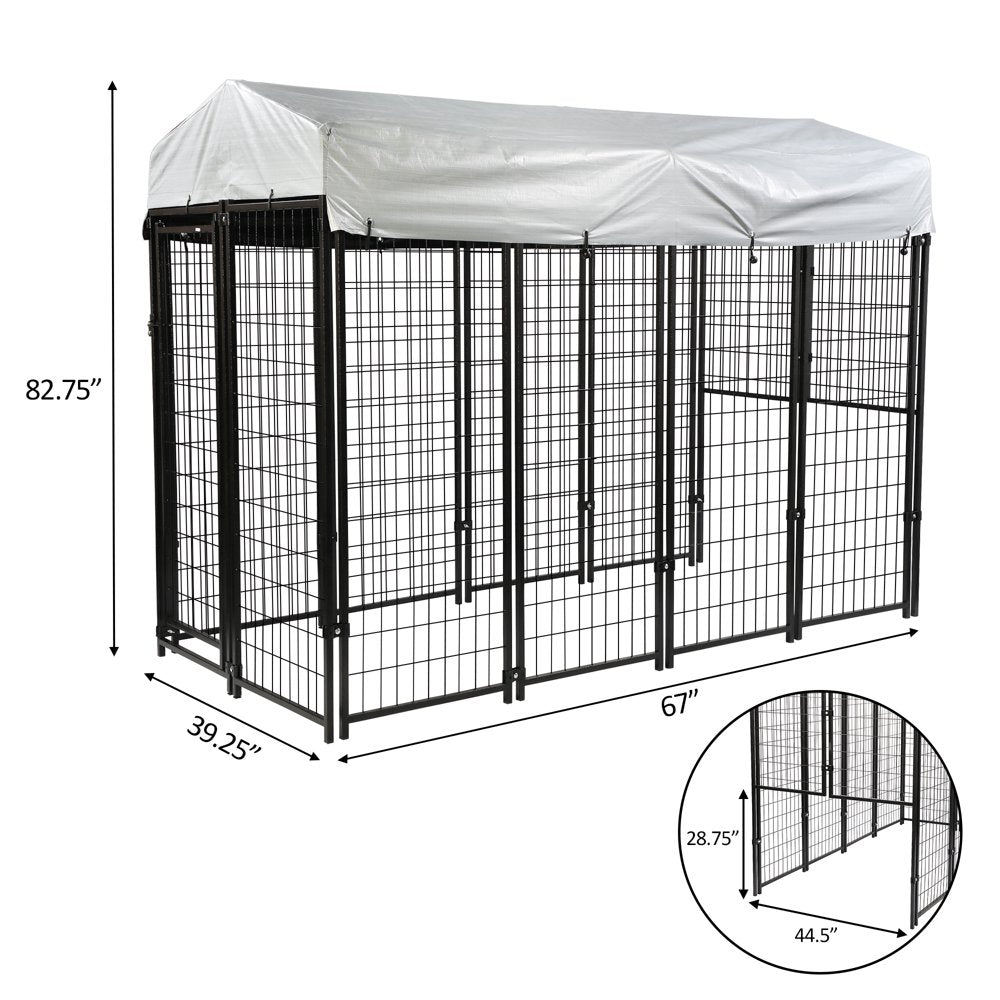 Clearance! 6.9 X 3.3 X 5.6 Ftlarge Dog Kennel Outdoor Steel Fence with Uv-Resistant Oxford Cloth Roof & Secure Lock Animals & Pet Supplies > Pet Supplies > Dog Supplies > Dog Kennels & Runs ClearanceStore001   